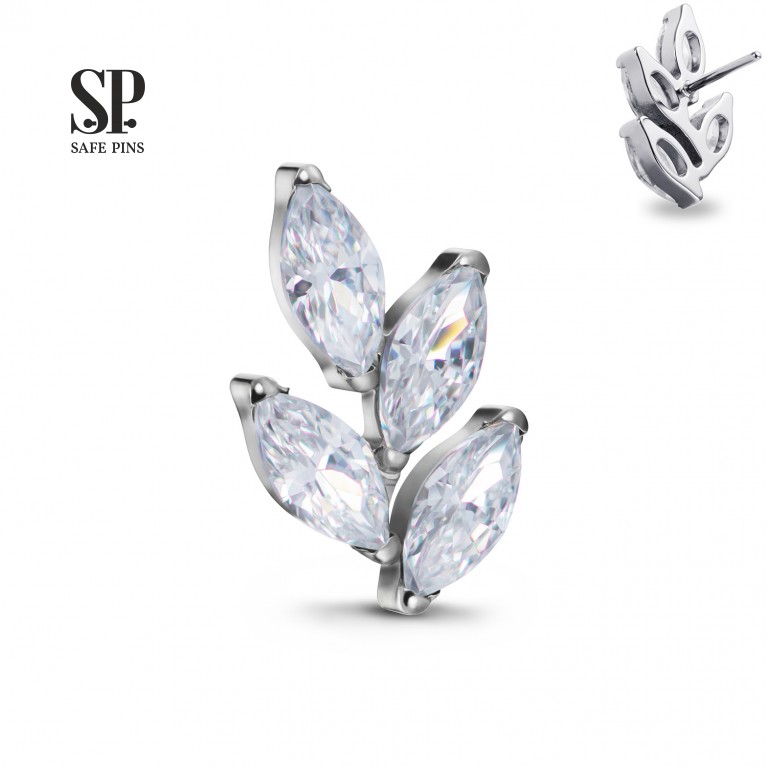 Кластер Marquise Branch безрезьбовой с кристаллами Clear CZ