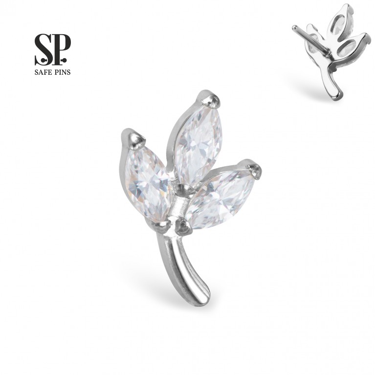 Кластер Marquise Twig безрезьбовой с кристаллами Clear CZ
