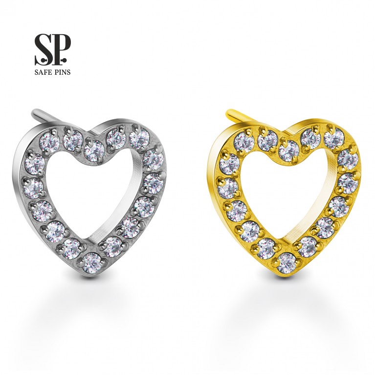 Насадка Heart безрезьбовая (Threadless) с кристаллами Clear CZ