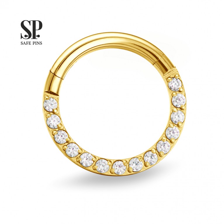 Кликер с кристаллами CZ Gold PVD