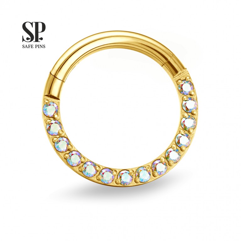 Кликер с кристаллами CZ Gold PVD