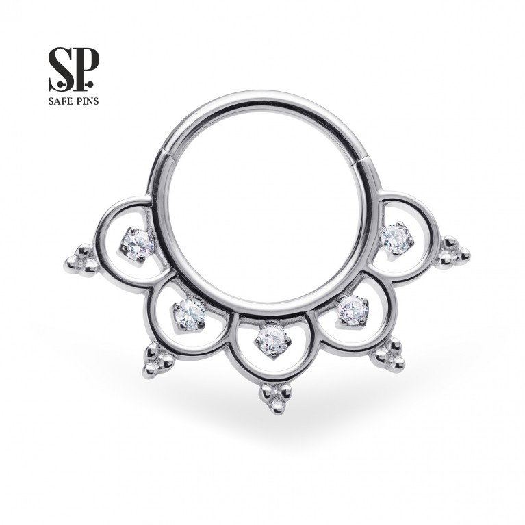 Кликер Filigree с кристаллами Clear CZ