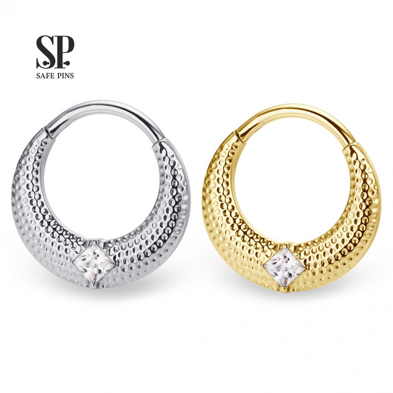 Кликер Hammered Diamond с кристаллом Clear CZ