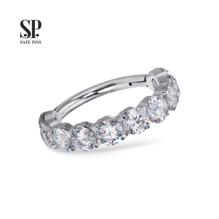 Кликер Pave с кристаллами Clear CZ