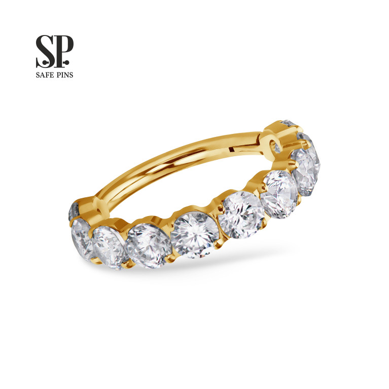 Кликер Pave с кристаллами Clear CZ