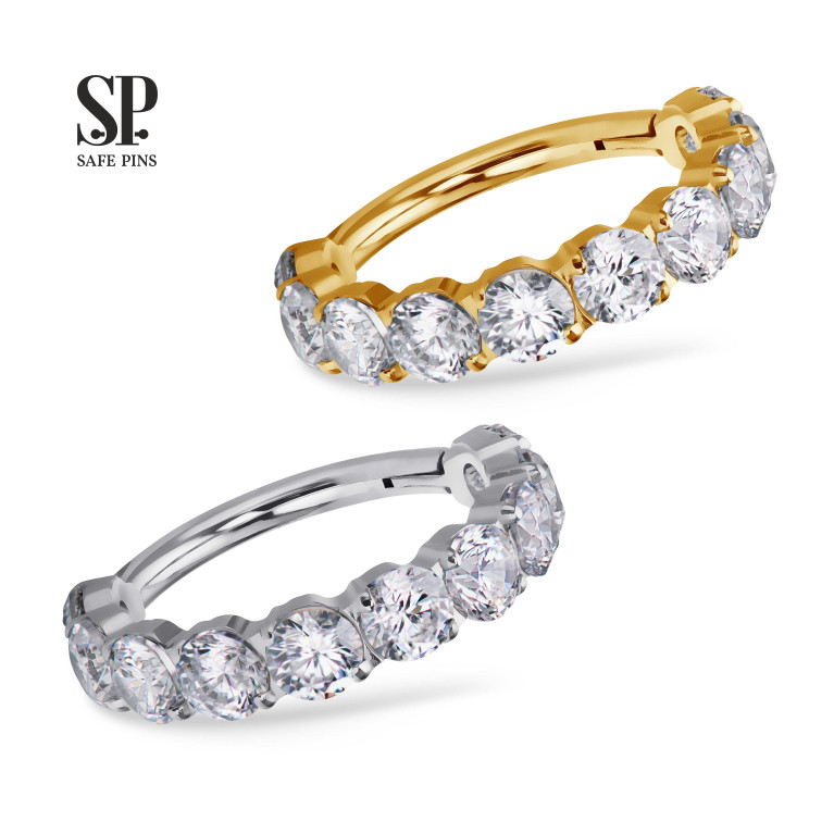 Кликер Pave с кристаллами Clear CZ