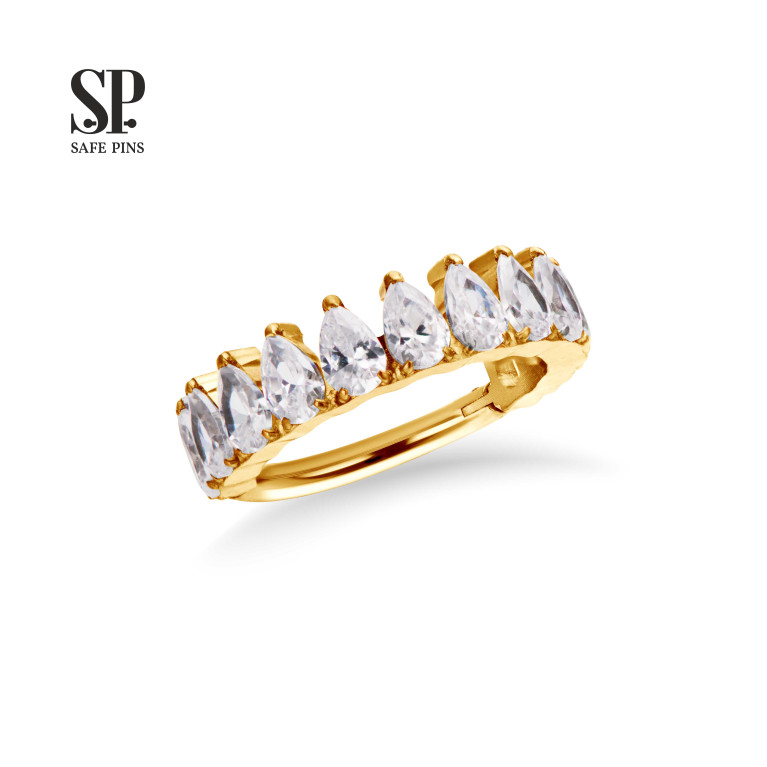 Кликер Marquise Row с кристаллами Clear CZ