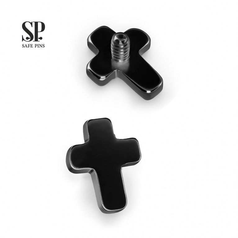 Накрутка Крестик (резьба 0.9 мм) Black PVD