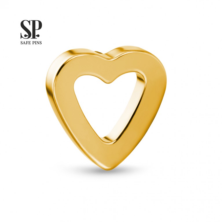 Накрутка Heart Outline (0.9 мм) Gold PVD