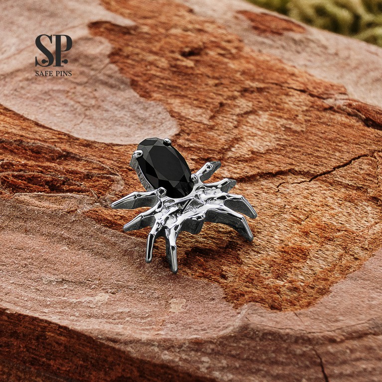 Накрутка Spider с кристаллом Black CZ