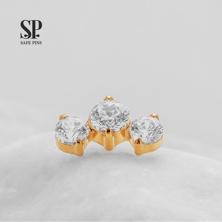 Кластер Prium Mini с кристаллами CZ (Gold PVD)