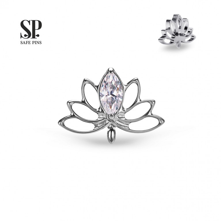 Накрутка Lotus Flower с кристаллом CZ