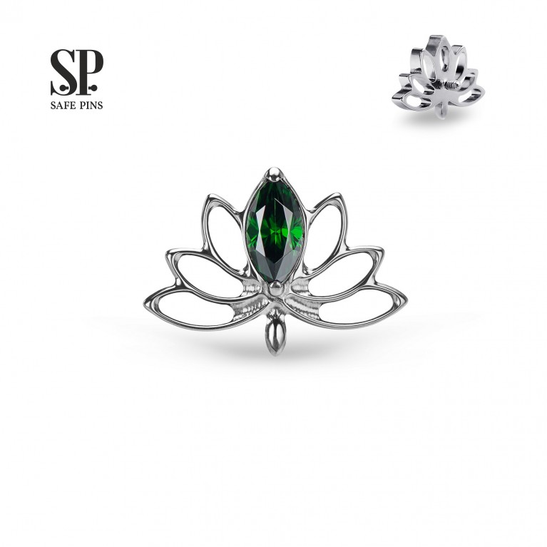 Накрутка Lotus Flower с кристаллом CZ