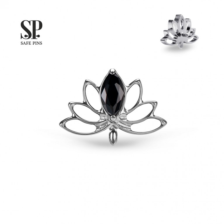 Накрутка Lotus Flower с кристаллом CZ