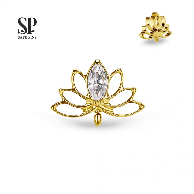 Накрутка Lotus Flower с кристаллом CZ