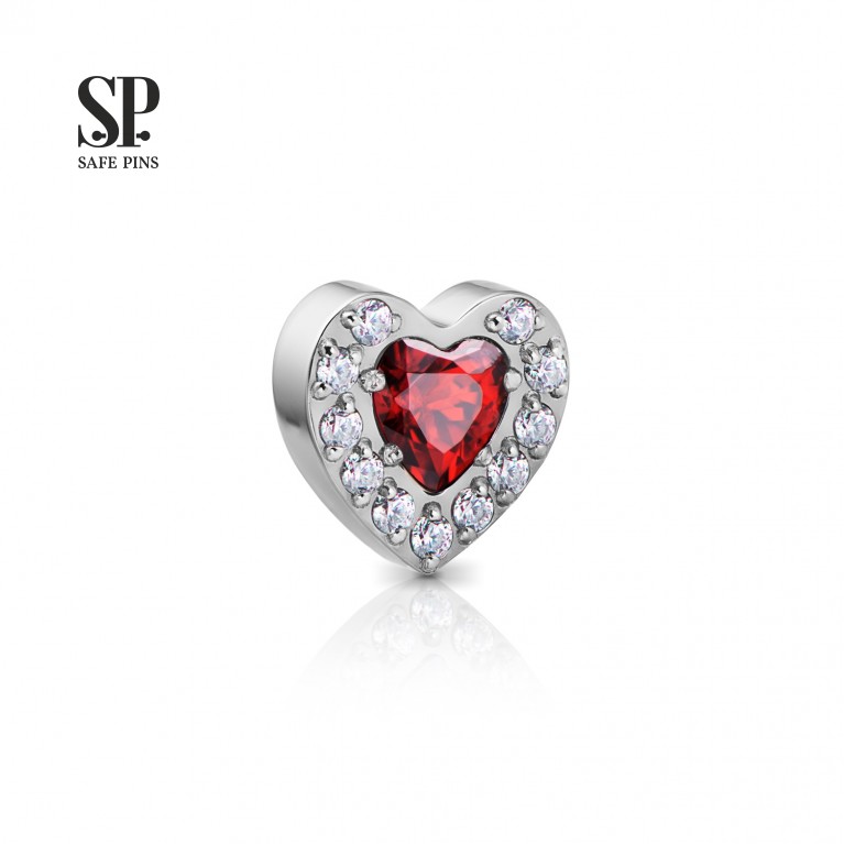 Накрутка Crystal Heart с кристаллами CZ