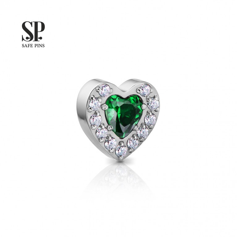 Накрутка Crystal Heart с кристаллами CZ