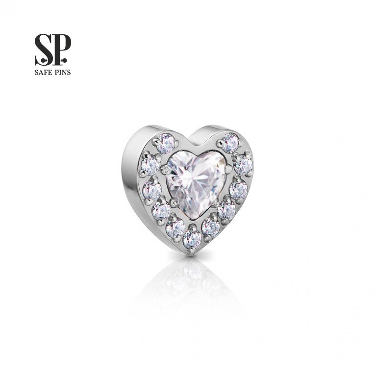 Накрутка Crystal Heart с кристаллами CZ