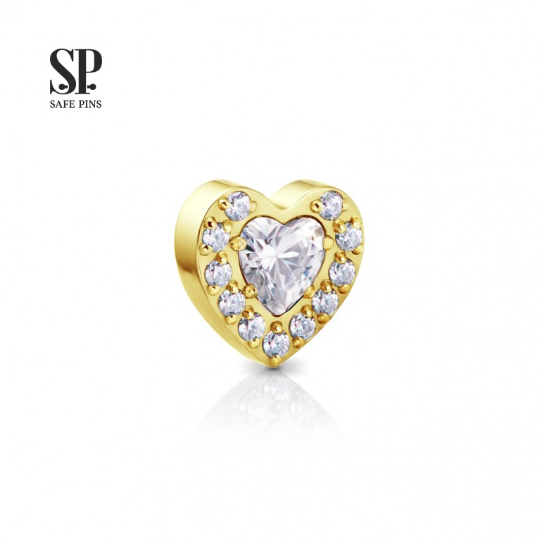 Накрутка Crystal Heart с кристаллами CZ