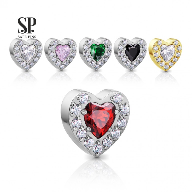 Накрутка Crystal Heart с кристаллами CZ