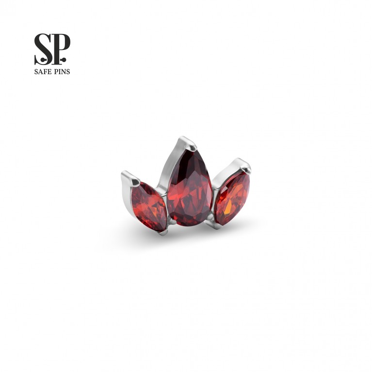 Кластер Marquise Pear с кристаллами CZ