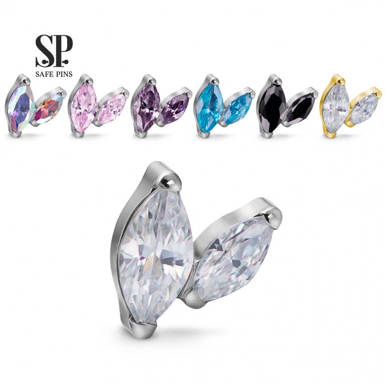 Кластер Sprig Small с кристаллами CZ