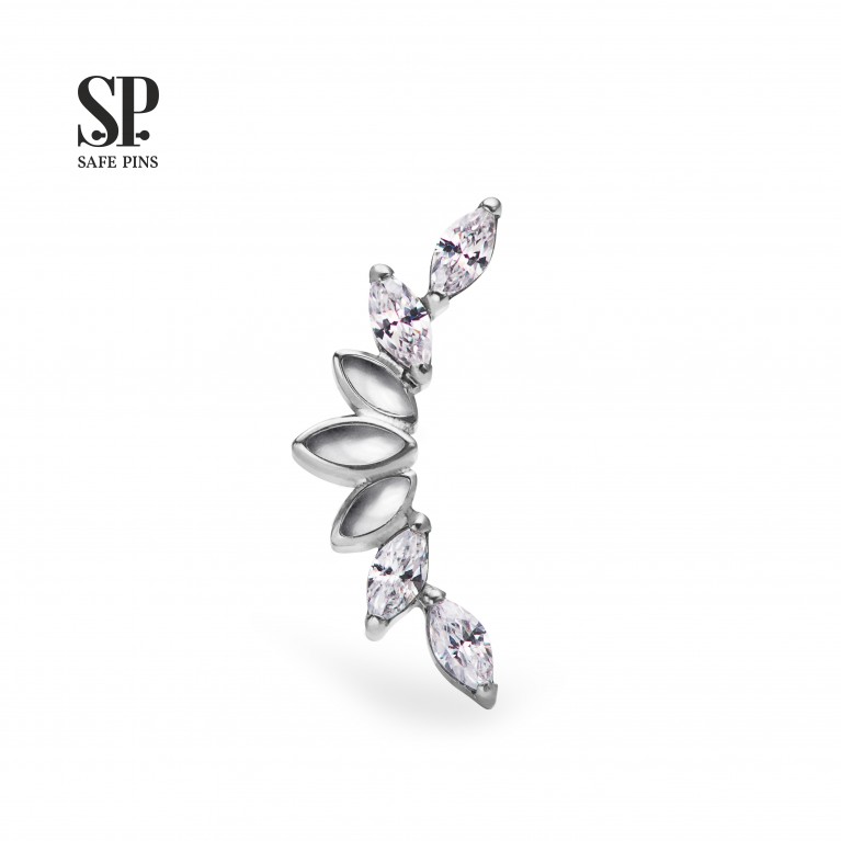 Кластер Marquise Voids с кристаллами Clear CZ