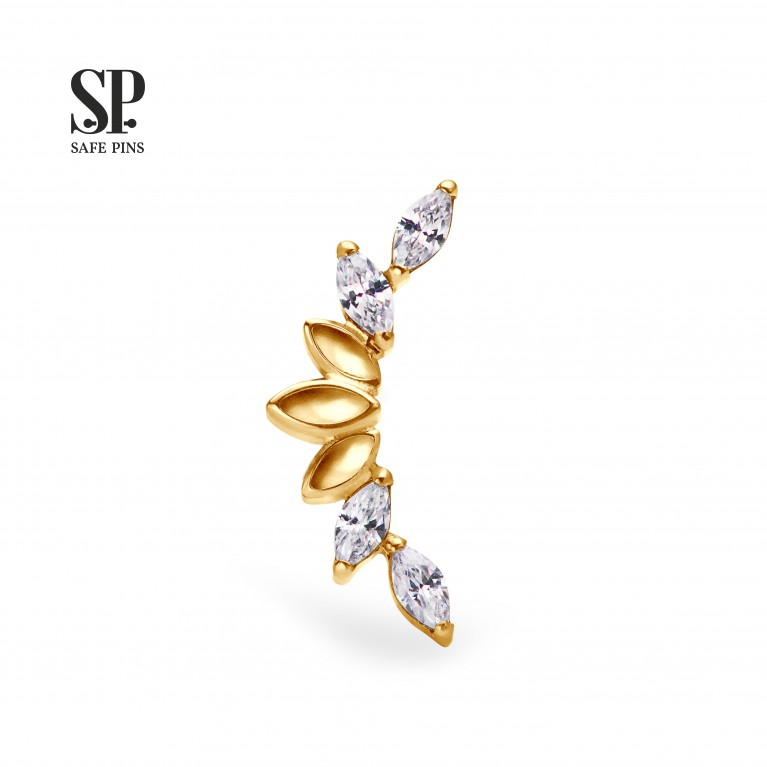 Кластер Marquise Voids с кристаллами Clear CZ