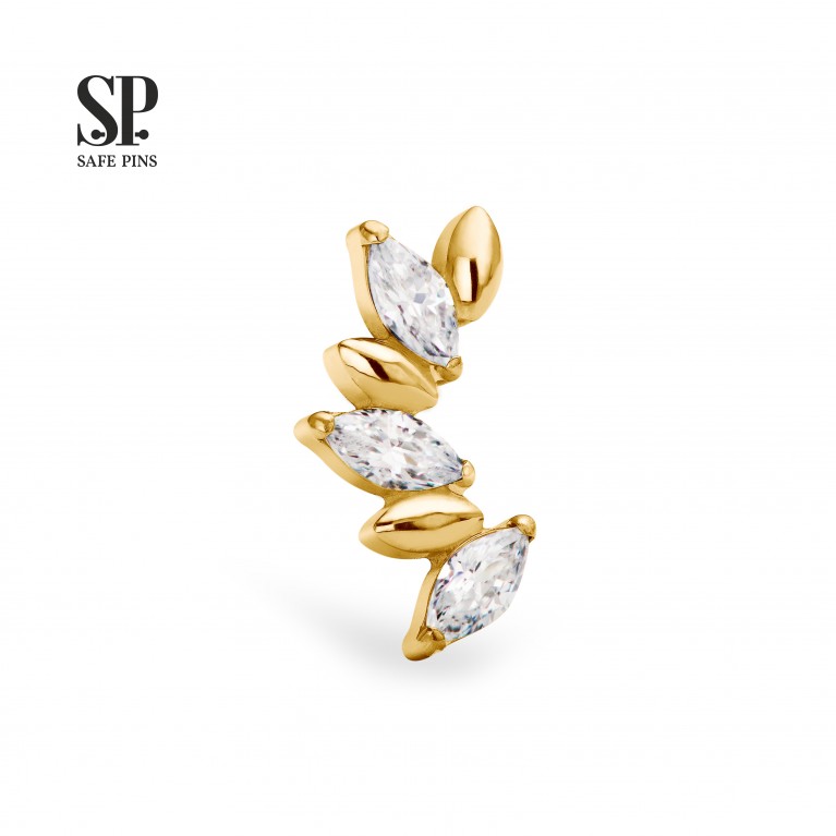 Кластер Marquise Grains с кристаллами CZ