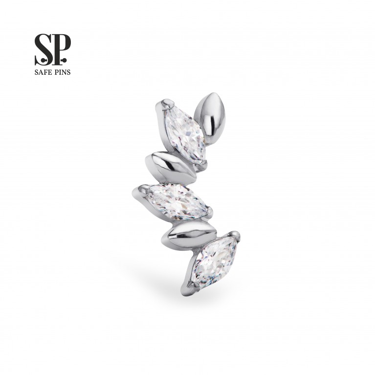 Кластер Marquise Grains с кристаллами CZ