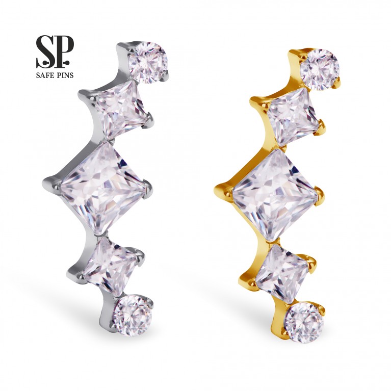 Кластер Prong с кристаллами Clear CZ