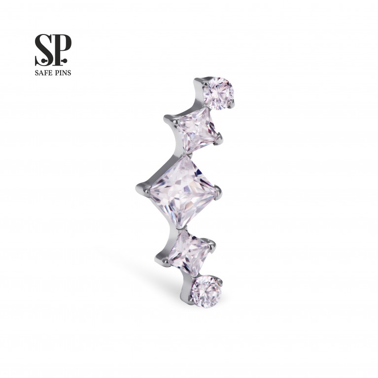 Кластер Prong с кристаллами Clear CZ