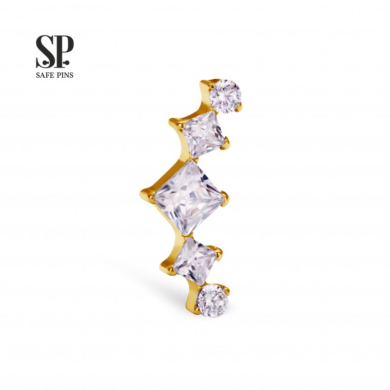 Кластер Prong с кристаллами Clear CZ