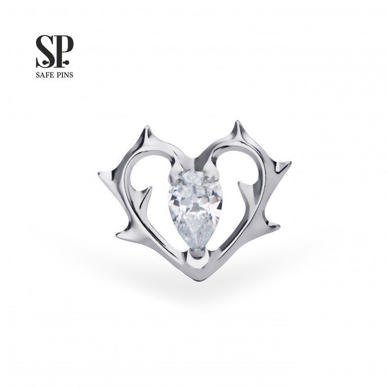 Накрутка Thorny Heart с кристаллом Clear CZ