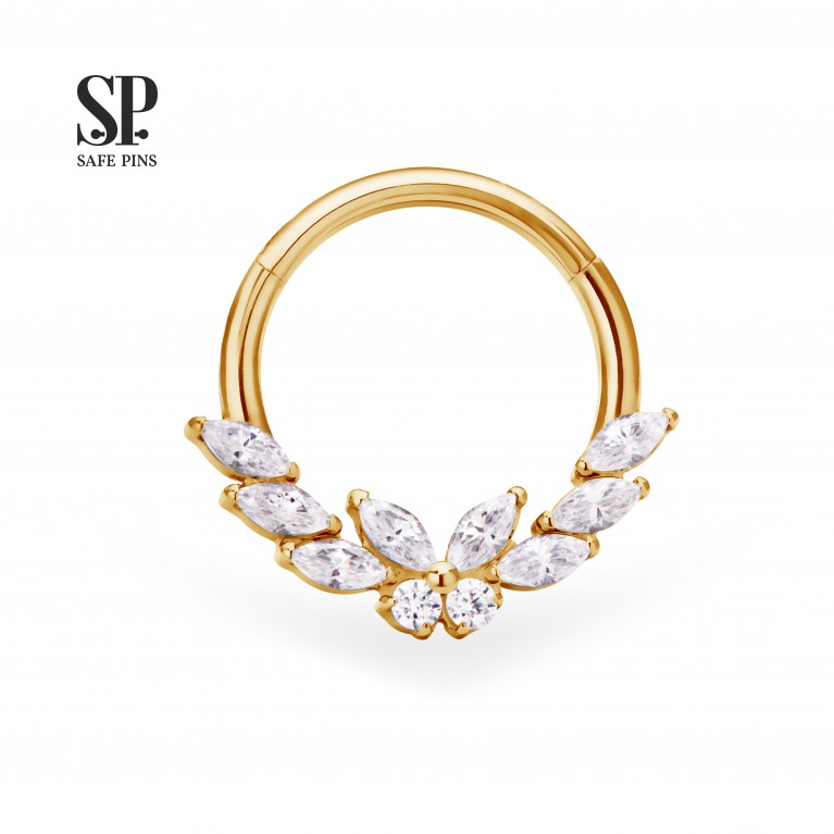 Кликер Marquise Butterfly с кристаллами Clear CZ