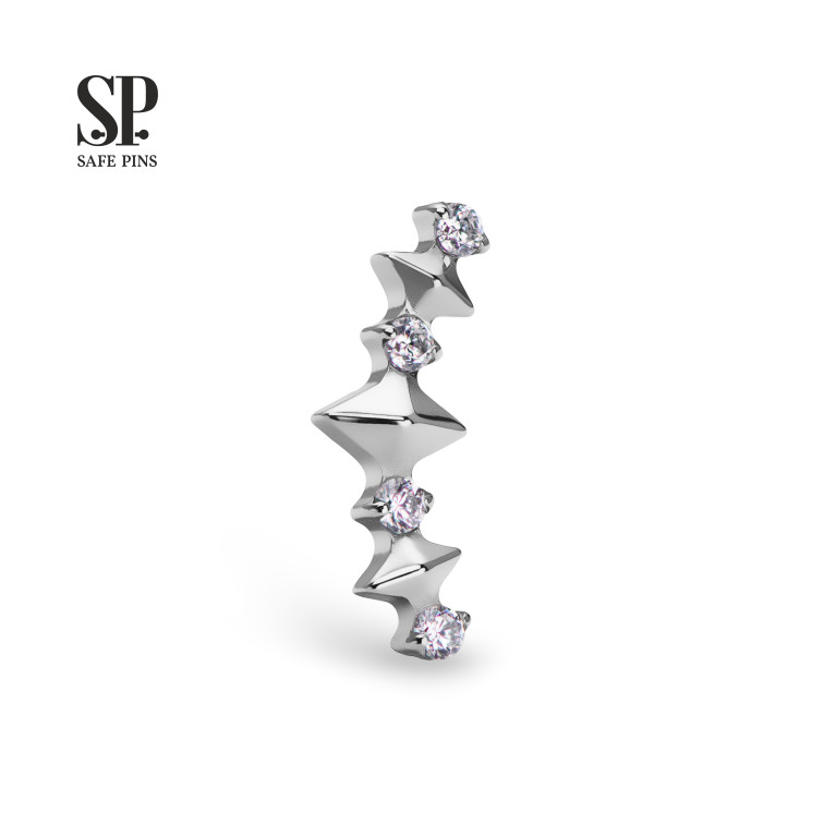 Кластер Diamonds с кристаллами Clear CZ