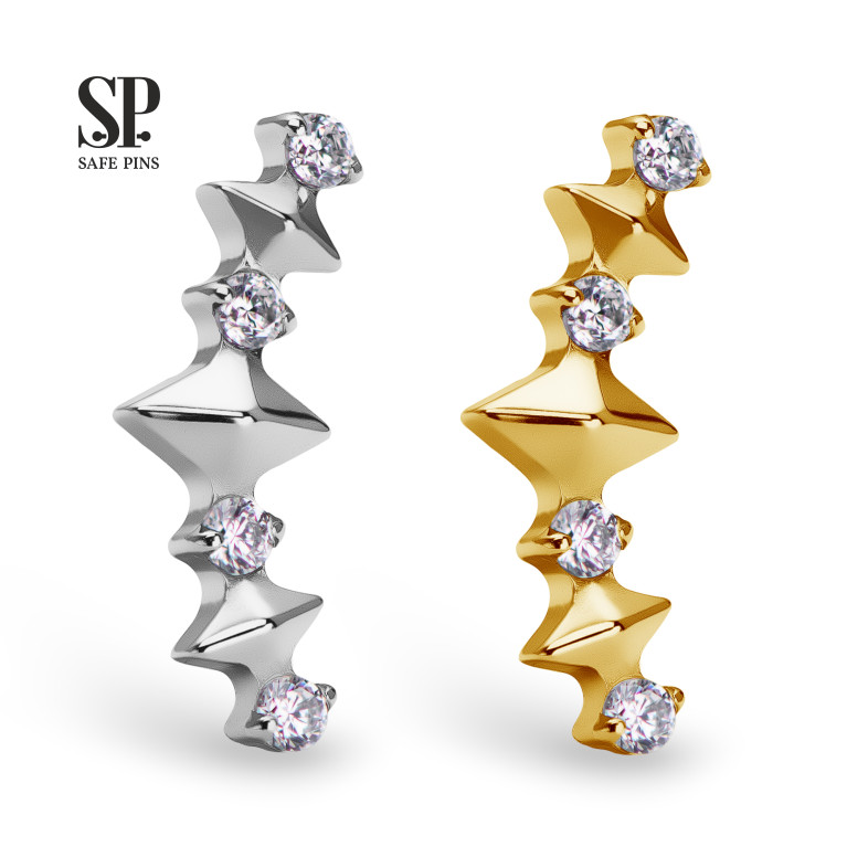 Кластер Diamonds с кристаллами Clear CZ