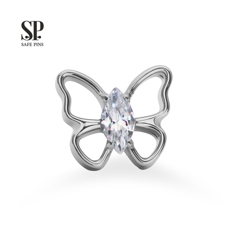 Накрутка Marquise Butterfly с кристаллом Clear CZ