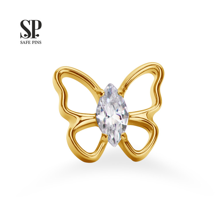 Накрутка Marquise Butterfly с кристаллом Clear CZ