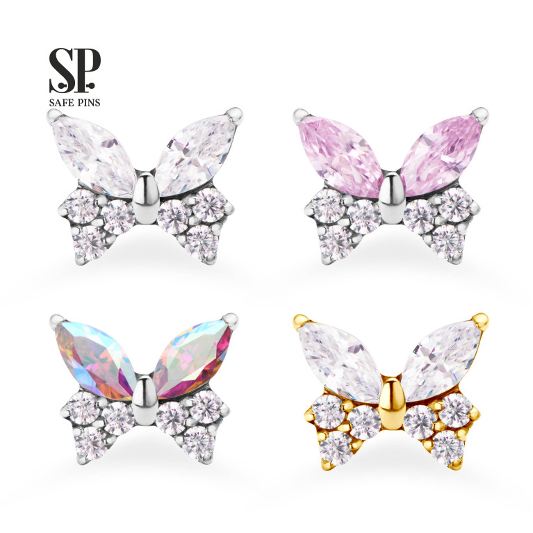 Накрутка Butterfly с кристаллами CZ