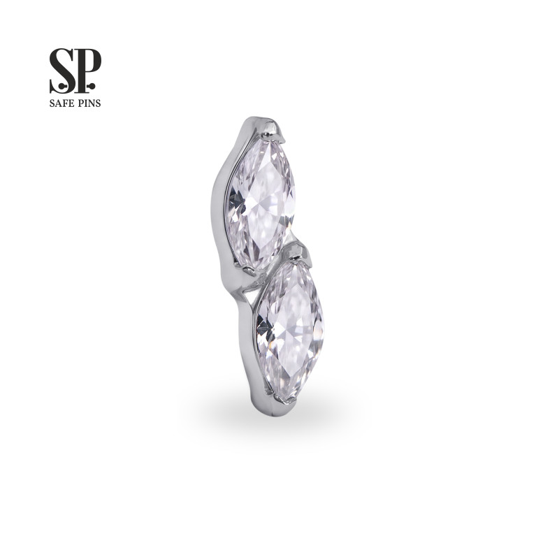 Кластер Marquise Mini с кристаллами Clear CZ
